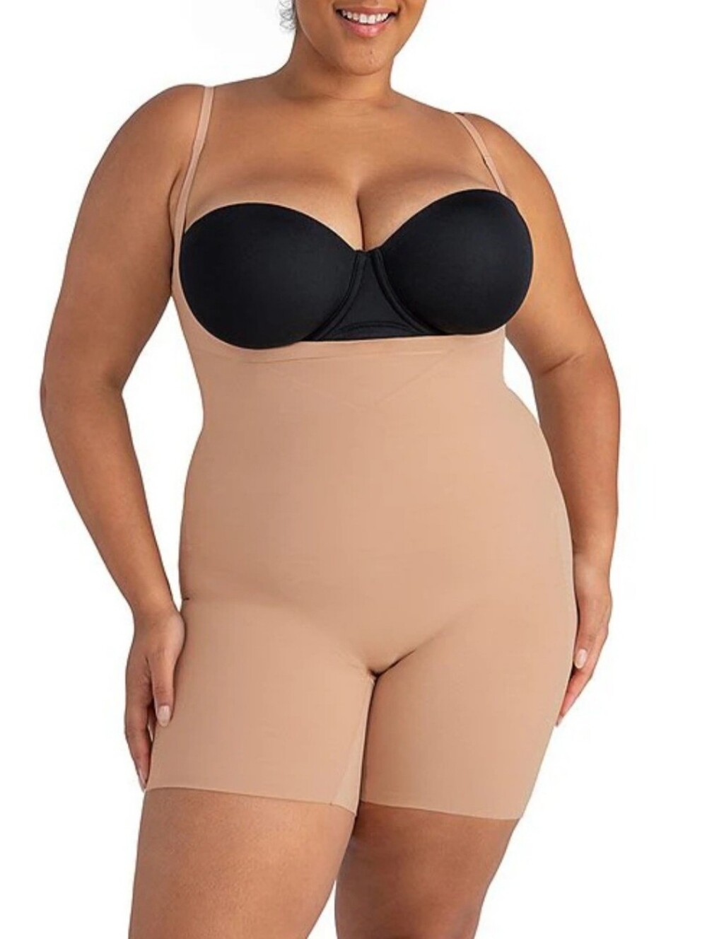 Honeylove Size Open-Bust Mid-Thigh Bodysuit Sz 2xl